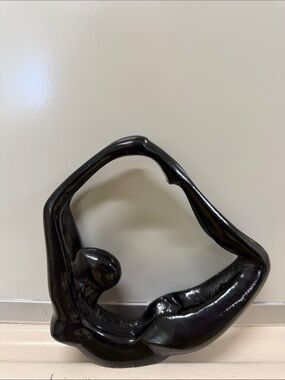 Chiasso Exclusive Black Abstract Ceramic Sculpture - Contemporary Home Art, Yoga